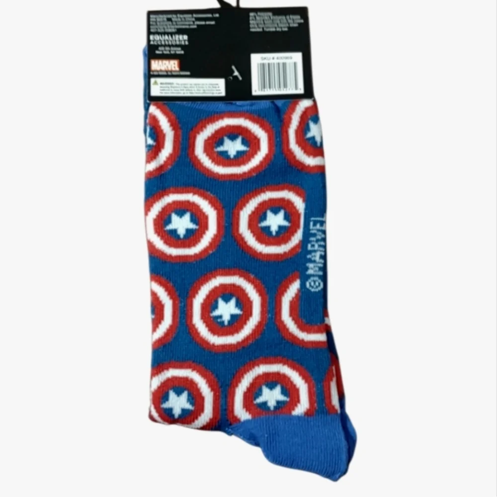Marvel Captain America Shield Pattern Blue Socks Bundle And Save